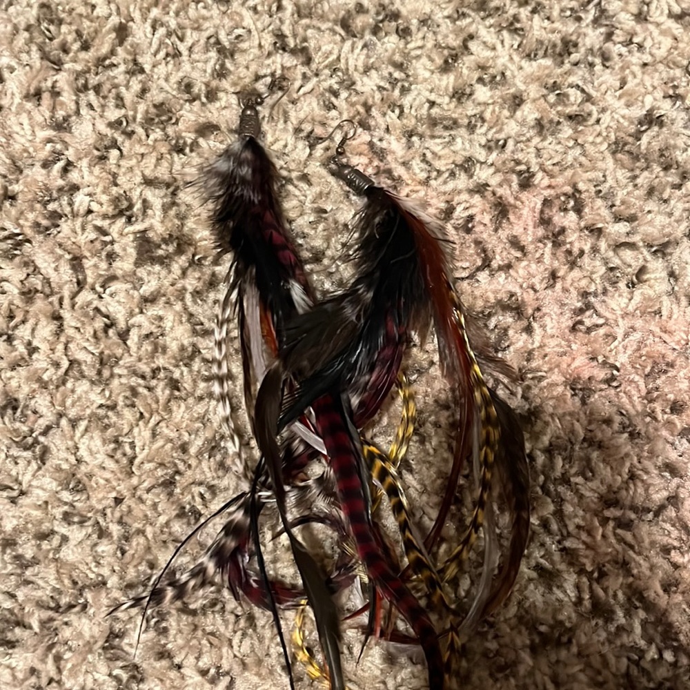 Unique feather earrings